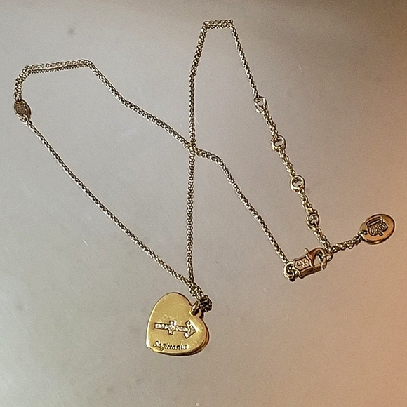 ⭐️RARE Juicy Couture Golden Sagittarius Heart Choose Juicy Charm Necklace - Picture 7 of 9